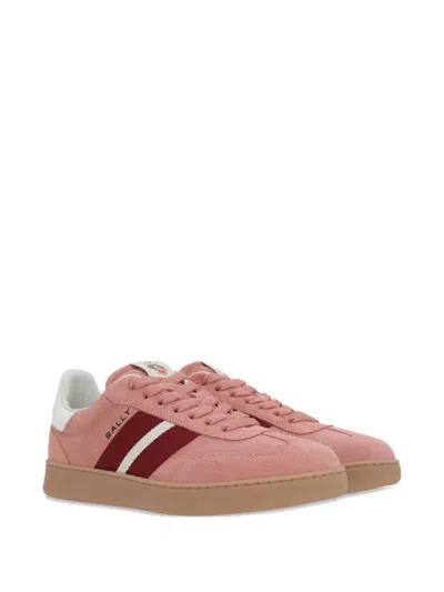Bally Bocage Stripe Suede Sneakers In Pink