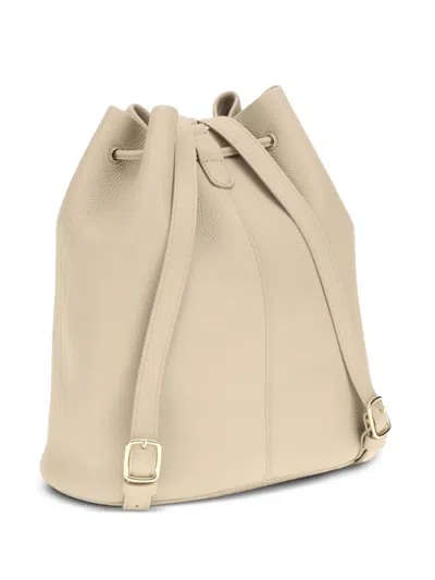 Loro Piana Extra Drawstring Leather Backpack In Neutral