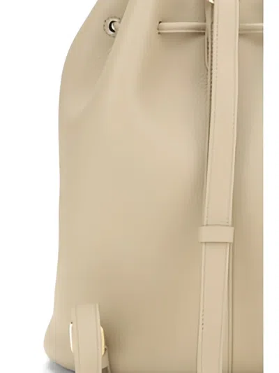 Loro Piana Extra Drawstring Leather Backpack In Neutral