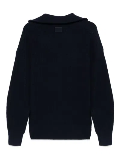 Isabel Marant Benny Zip-up Turtleneck Sweater In Blue