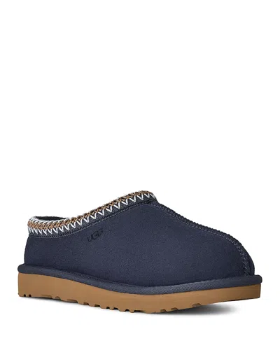 Ugg Slip-on Slippers With Rubber Sole And Zigzag Stitching In Blue