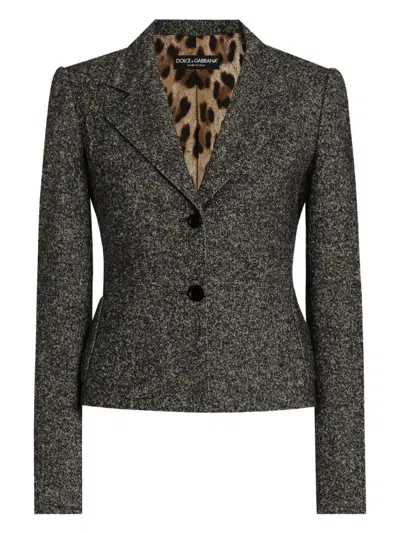 Dolce & Gabbana Jacket With Melange Effect Dolce E Gabbana In Gray