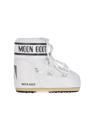 Moon Boot Icon Low Nylon White Snow Boots In White