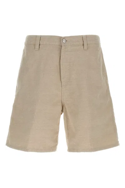 Carhartt Walter Single Knee Short In Misto Cotone Sabbia Uomo In Neutral