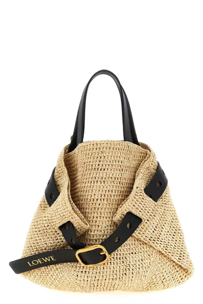 Loewe Mini Punch Hole Shopper In Sand