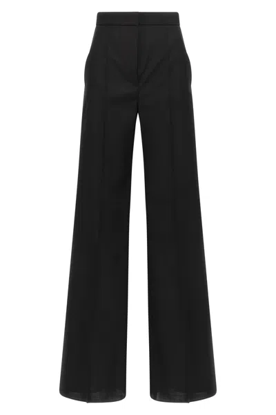 Max Mara Wide-leg Black Trousers In Compact Cady In Black