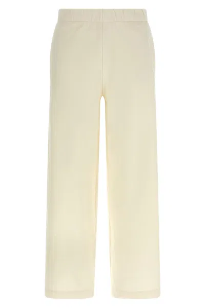 Max Mara Elastic-waistband Silk-cotton Trousers In White