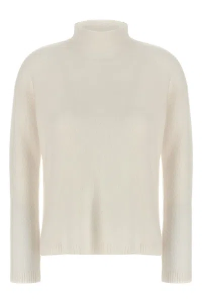 Max Mara Mock Neck Long Sleeve Knit Sweater In Neutral