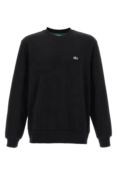 Lacoste Pullover In Cotone Nero In Black