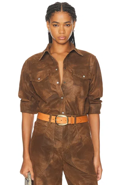 Isabel Marant Étoile Karima Button Up Top In Brown