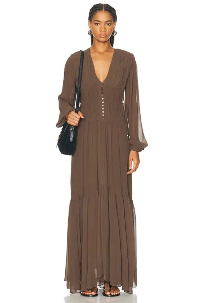 Isabel Marant Étoile Isabel Marant Etoile Briane' Khaki Viscose Dress Women In Brown