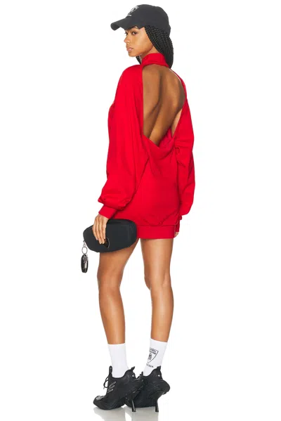 Balenciaga Back Tracksuit Dress In Red