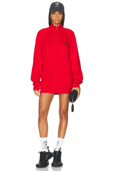 Balenciaga Back Tracksuit Dress In Red