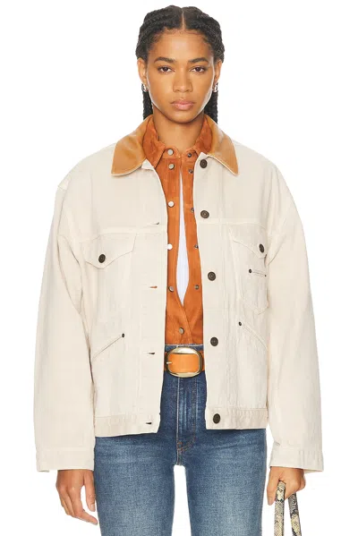 Isabel Marant Long Sleeve Denim Jacket In Neutral