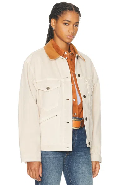 Isabel Marant Long Sleeve Denim Jacket In Neutral