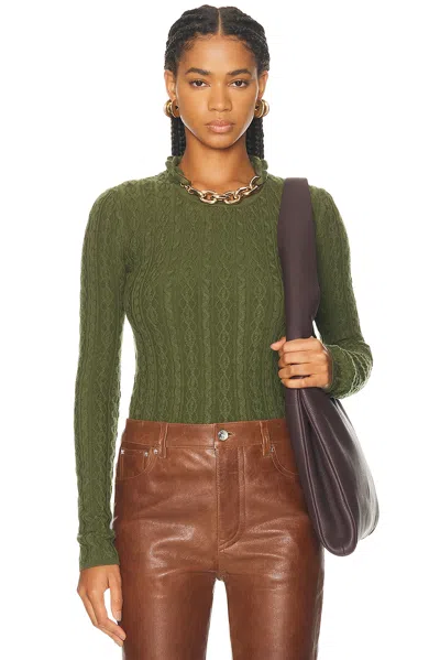 Rabanne Khaki Sweater With  'xl Link' Chain Applied In Green