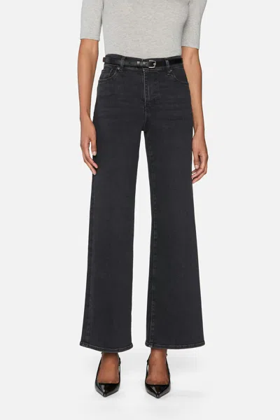 Frame Womens Black Le Slim Palazzo Long Five-pockets Wide-leg High-rise Stretch-denim Blend Jeans