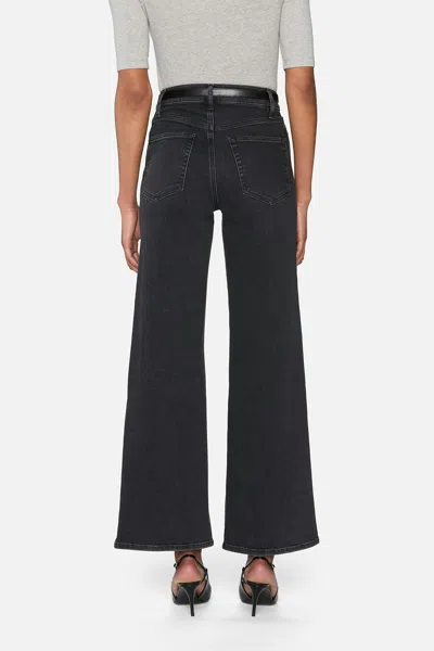 Frame Womens Black Le Slim Palazzo Long Five-pockets Wide-leg High-rise Stretch-denim Blend Jeans