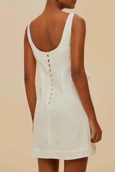Farm Rio Off-white Sleeveless Euroflax Premium Linen Mini Dress