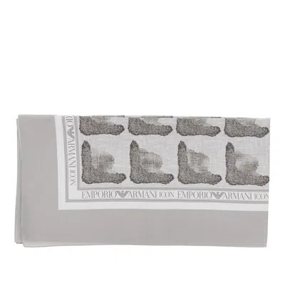 Emporio Armani Geometric-pattern Scarf In Brown