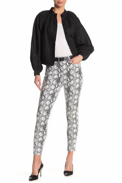 Frame Ali High Rise Python Snake Print Cigarette Denim Jeans In Multicolor In Animal Print