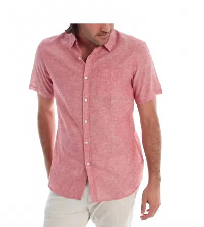 Px Men's Short Sleeve Button Down In Light Red In Pink