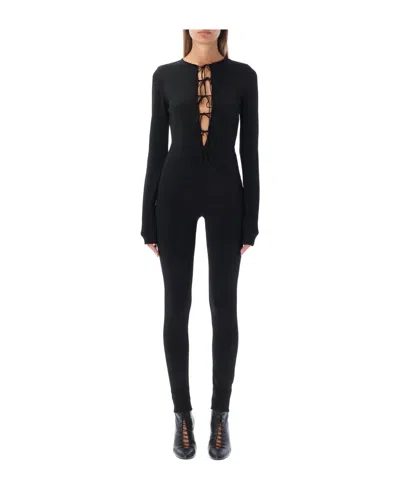 Philosophy Di Lorenzo Serafini V-neck String Jumpsuit In Black In Black