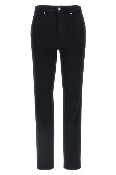Khaite Corben High Waist Straight Leg Jeans In Black