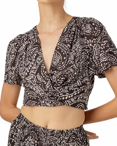 Sundays Magalie V-neck Top In Bandana In Black