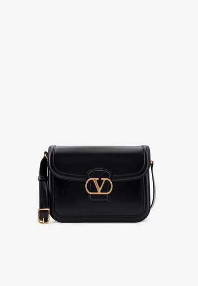 Valentino Garavani 9to5 Leather Shoulder Bag With Vlogo Signature Closure In Black