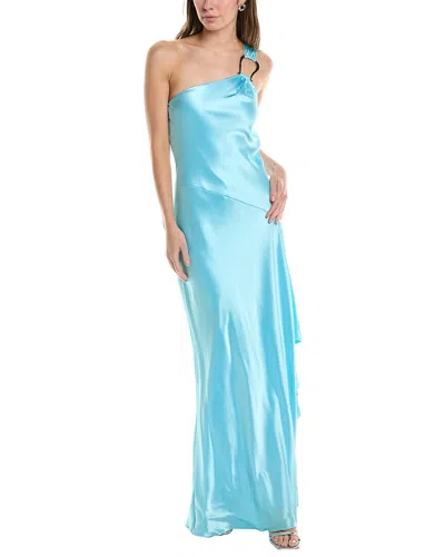 Issue New York One-shoulder Gown In Blue