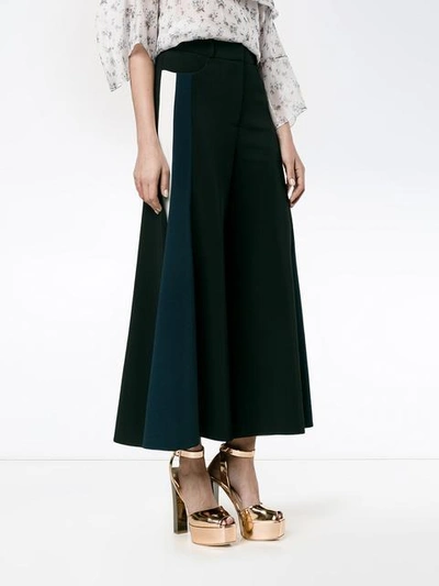 Shop Peter Pilotto Cropped Wide-leg Trousers In Black