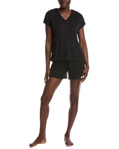 N Natori 2pc Sooth Pajama Short Set In Black