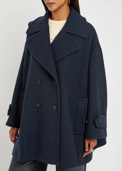 Chloé Chloe Double-breasted Wool-blend Jacket In Black