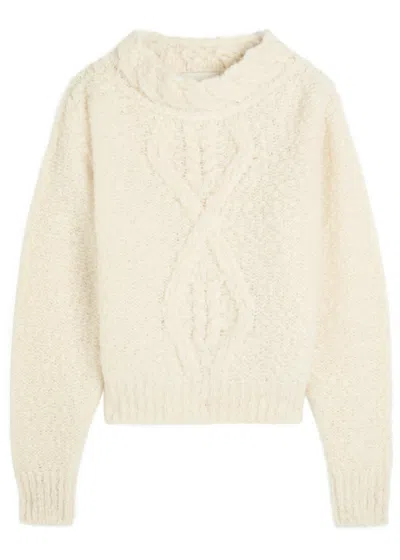 Isabel Marant 'romane' 'ecru' Alpaca Blend Sweater In White