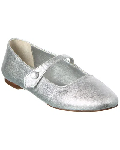 M By Bruno Magli Sofia Leather Flat In Silver