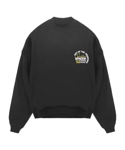 Represent Angel Border Faded Sweatshirt In Gray