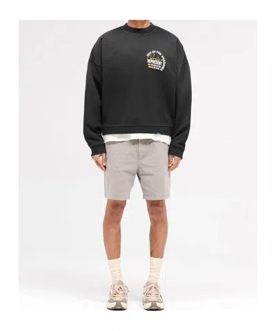 Represent Angel Border Faded Sweatshirt In Gray