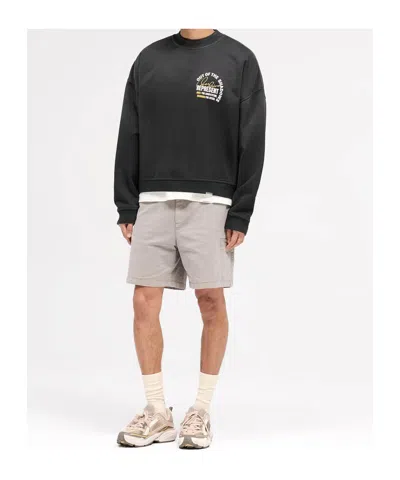 Represent Angel Border Faded Sweatshirt In Gray