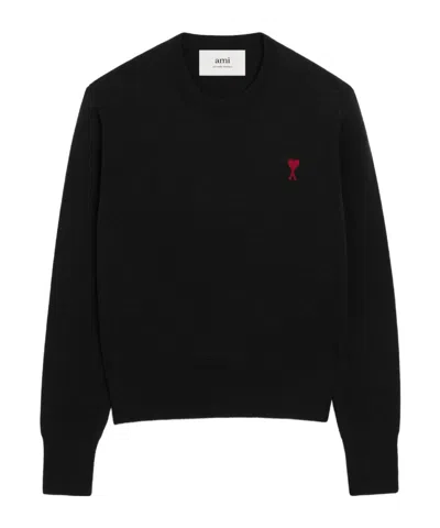 Ami Alexandre Mattiussi Ami Red Adc Sweater In Black