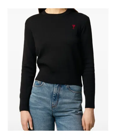 Ami Alexandre Mattiussi Ami Red Adc Sweater In Black