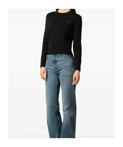 Ami Alexandre Mattiussi Ami Red Adc Sweater In Black
