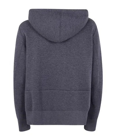 Sacai Stone Island Musk Cotton Blend Shirt In Blue