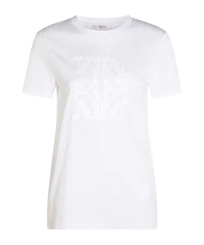 Max Mara T Shirt With Logo Embroidery In White