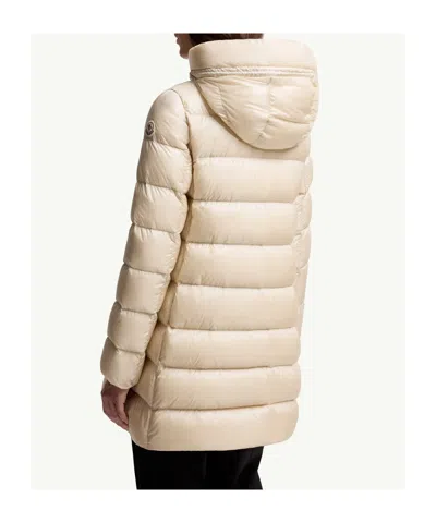 Moncler Suyenne Hooded Mid-length Down Jacket Clothing In Neutral