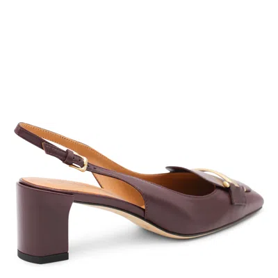 Tod's Chunky Heel Buckle Square Toe Pumps In Brown