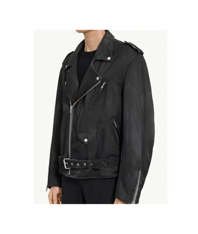 Mm6 Maison Margiela Mm6 By Maison Margiela Nylon Biker Jacket With Adjustable Belt And Multiple Pockets In Black