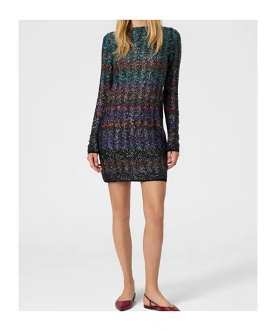Missoni Embroidered Knit Mini Dress In Multi