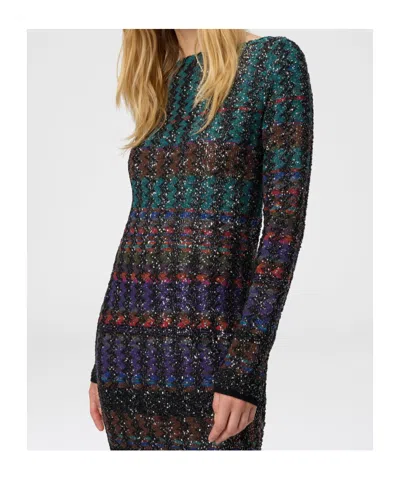 Missoni Embroidered Knit Mini Dress In Multi