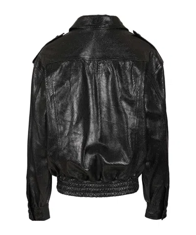 Blazé Milano Blaze Milano Ares Charlie Leather Bomber Jacket In Black